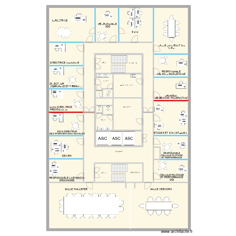 Plan Siège 6ème MODIFIER. Plan de 30 pièces et 727 m2