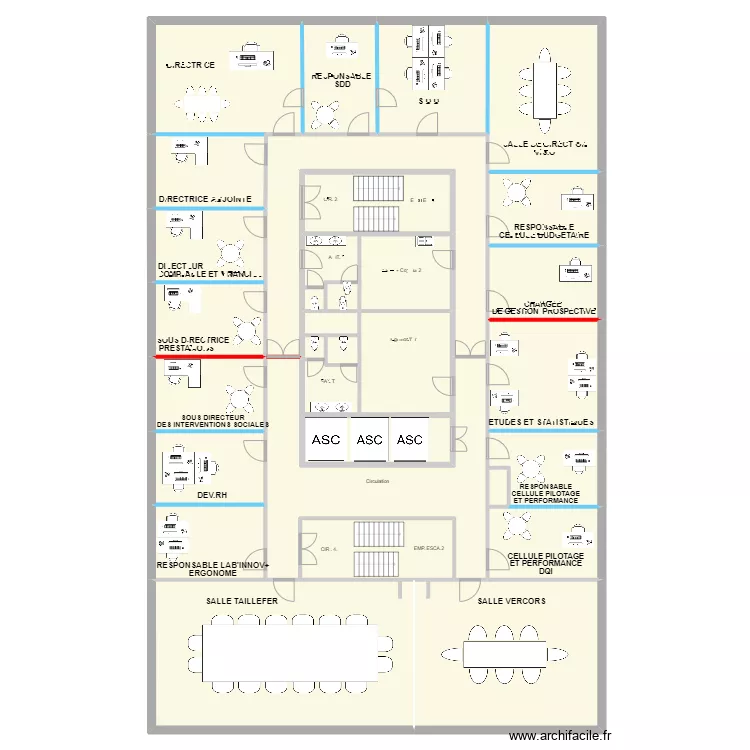Plan Si&egrave;ge 6&egrave;me MODIFIER. Plan de 