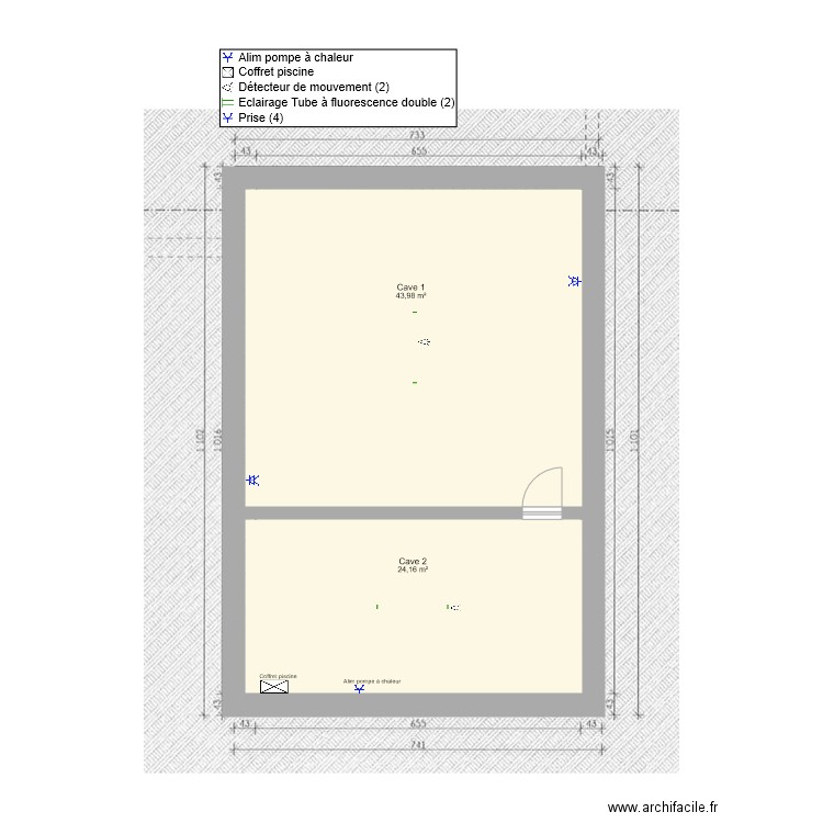 Lecrenier Mossay Cave. Plan de 2 pièces et 68 m2