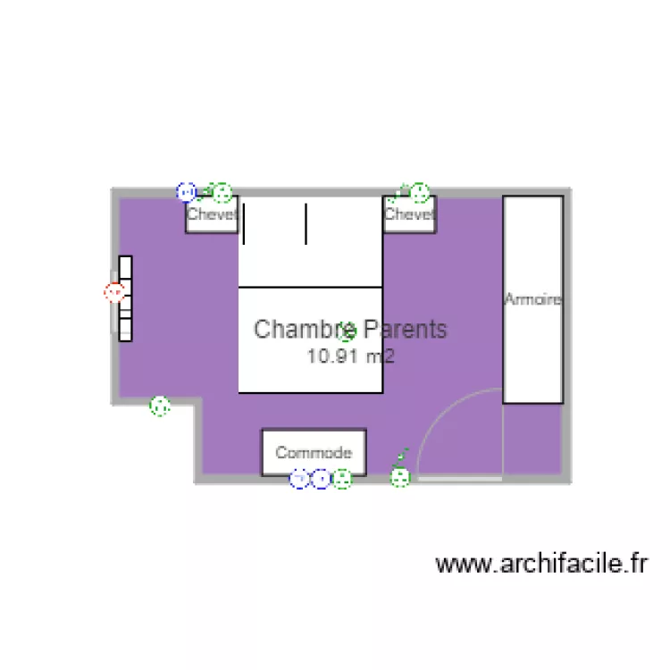 Chambre Parents. Plan de 