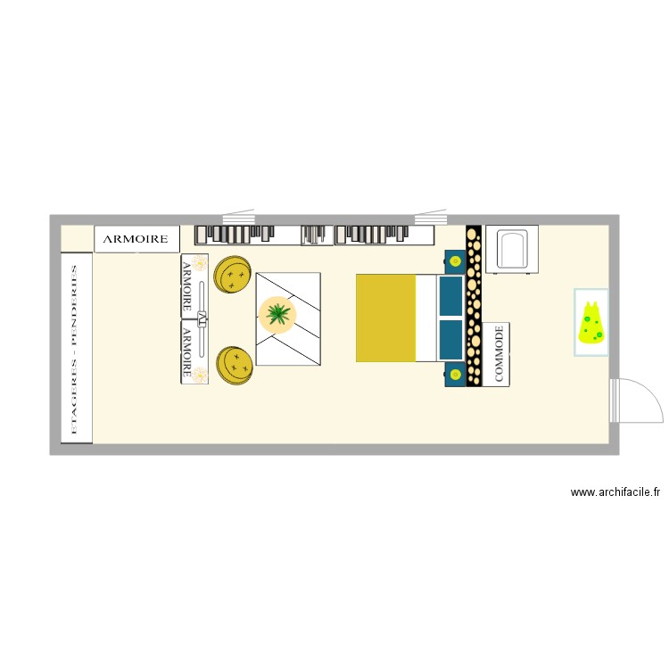 Chambre parentale et bébé. Plan de 0 pièce et 0 m2