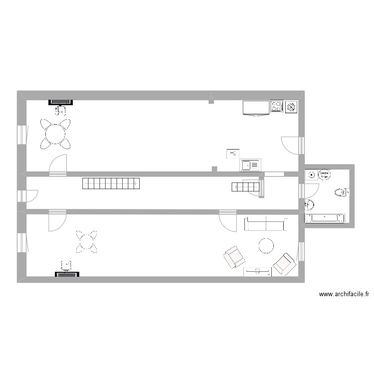 Bergerie 3. Plan de 3 pièces et 96 m2