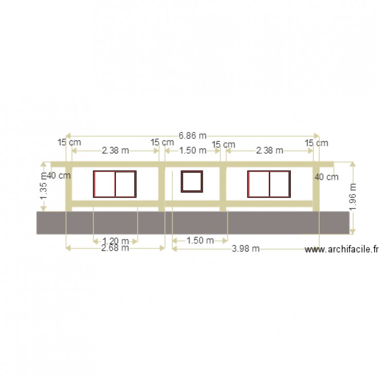 facade chien. Plan de 0 pièce et 0 m2