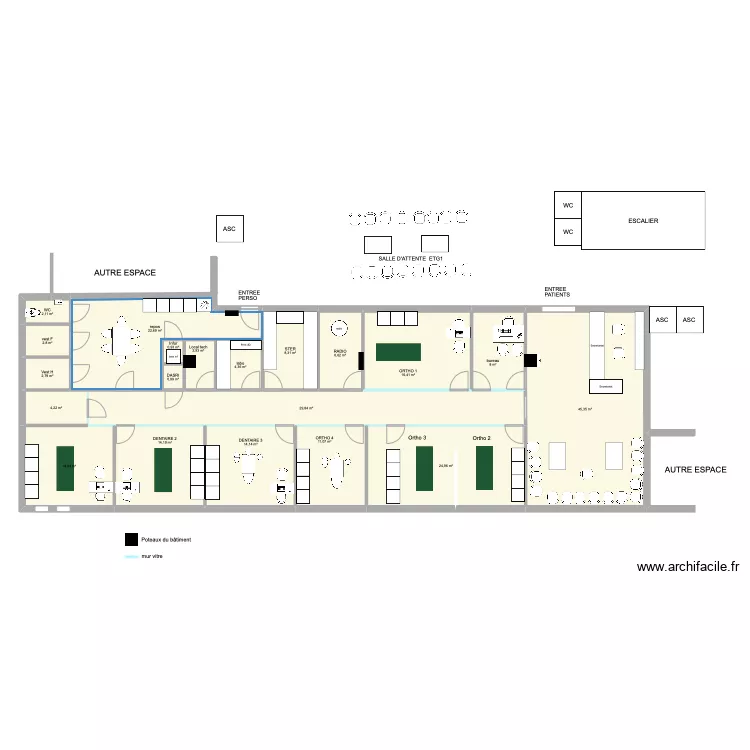 RD CLINIC vitre. Plan de 