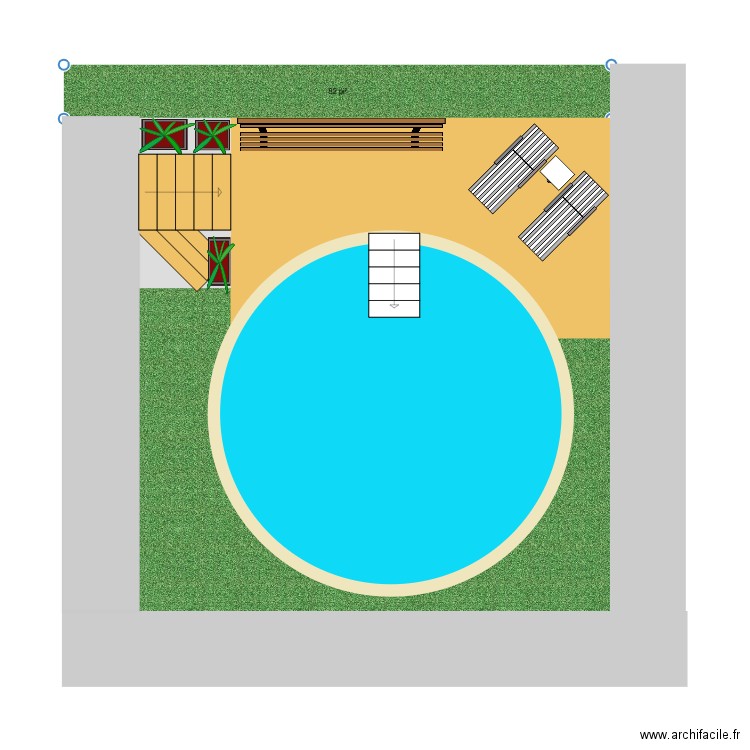 Deck Piscine. Plan de 0 pièce et 0 m2