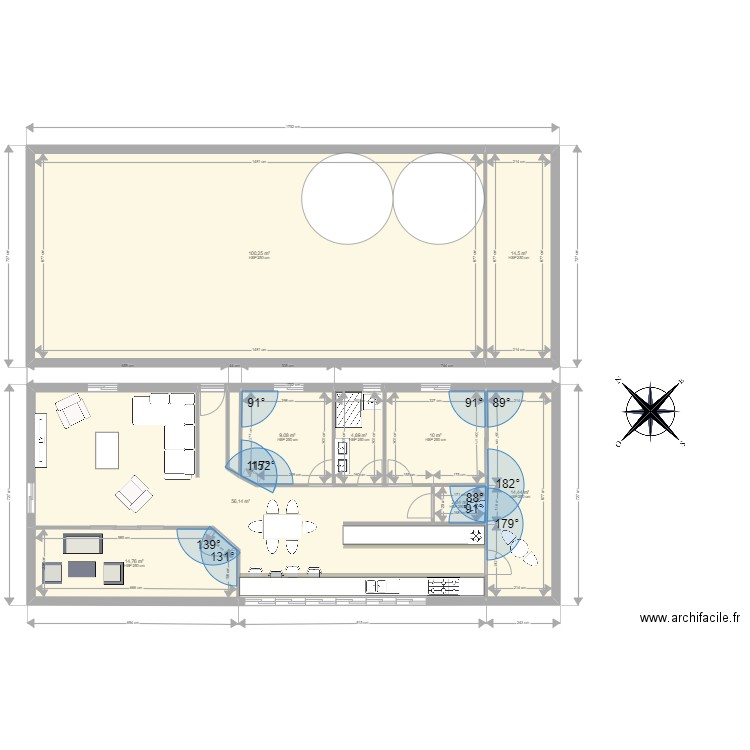 appartement idéal. Plan de 10 pièces et 227 m2