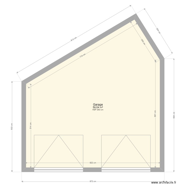 Garage - Baud - Existant. Plan de 1 pièce et 60 m2