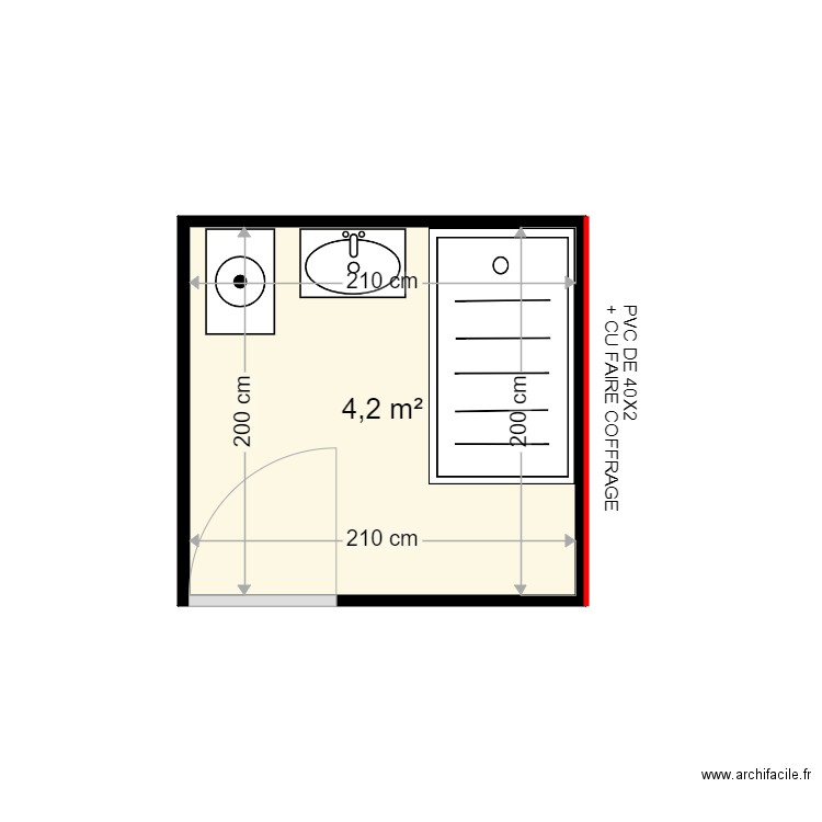 LEMEUR ISABELLE . Plan de 1 pièce et 4 m2