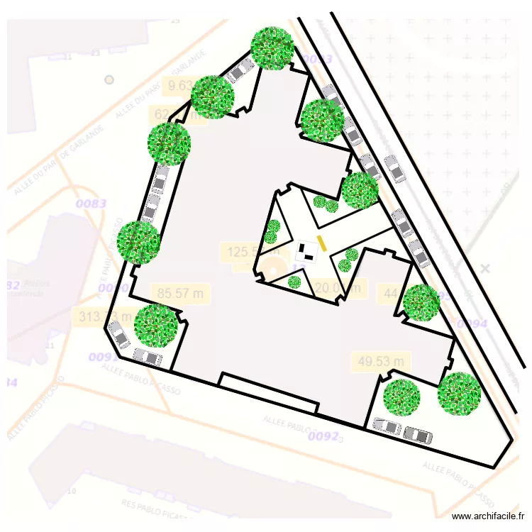 BAGNEUX PLAN MASSE. Plan de 