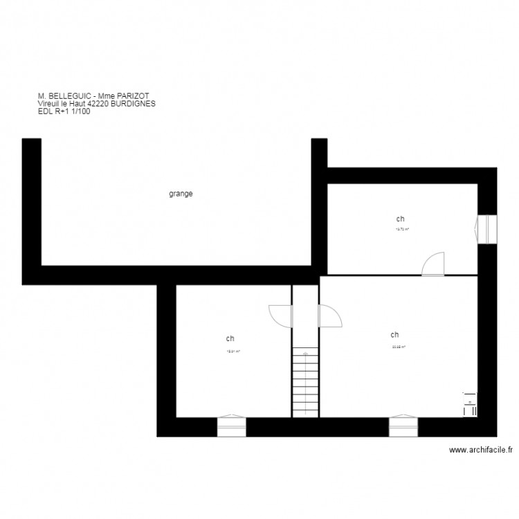 plan BELLEGUIC PARIZOT Burdignes. Plan de 0 pièce et 0 m2