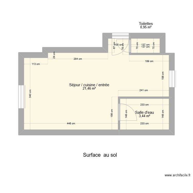 AFONSO - 2EG. Plan de 3 pièces et 26 m2