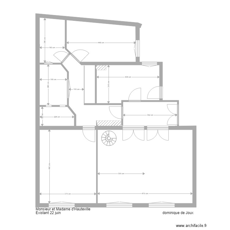 Hateville existant. Plan de 0 pièce et 0 m2