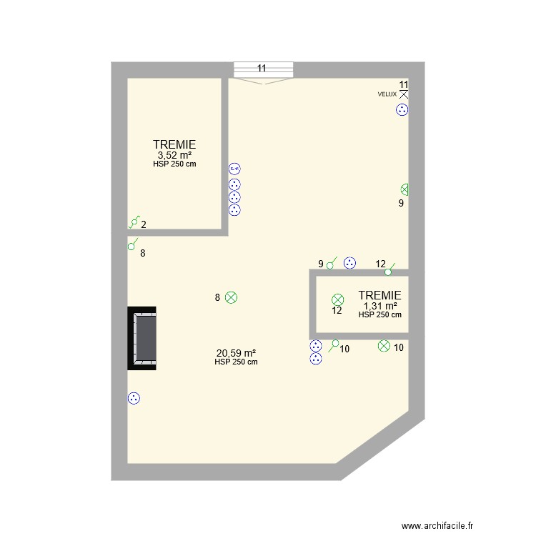CHAMBRE AMIS ELECTRICITE. Plan de 0 pièce et 0 m2