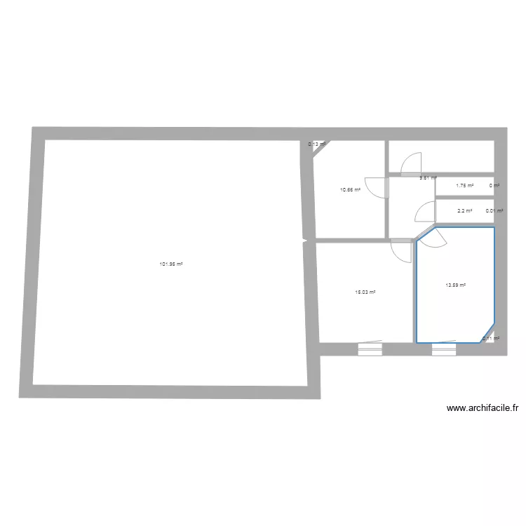 ETAGE existant. Plan de 