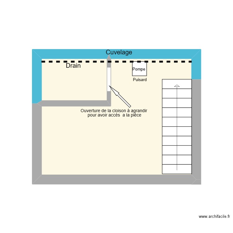 Plan M Declerck. Plan de 2 pièces et 13 m2