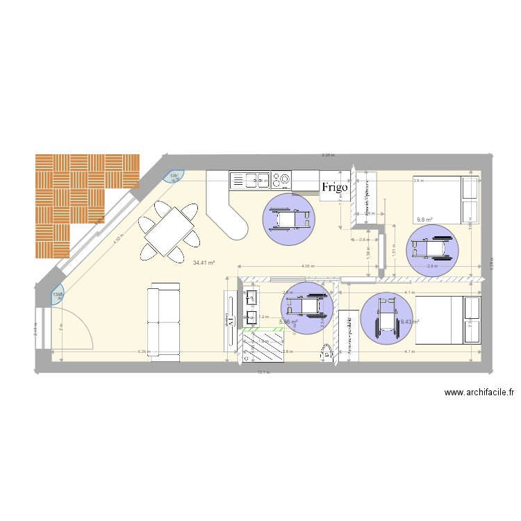 Double PMR. Plan de 0 pièce et 0 m2