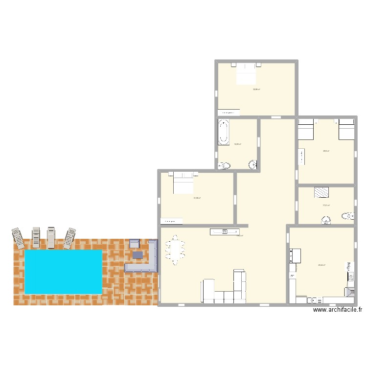 Maison Makai. Plan de 7 pièces et 288 m2