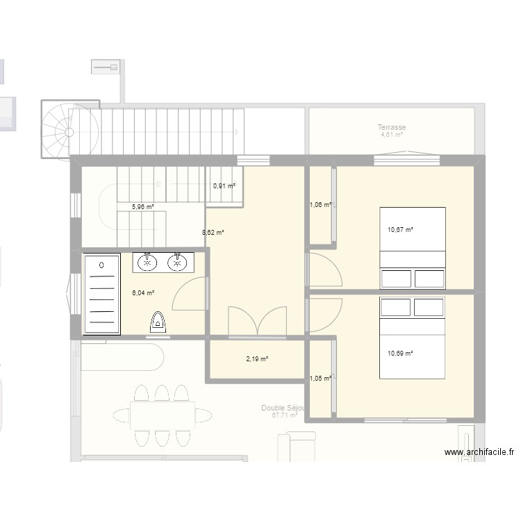 Plan Nabeul AFH. Plan de 14 pièces et 145 m2