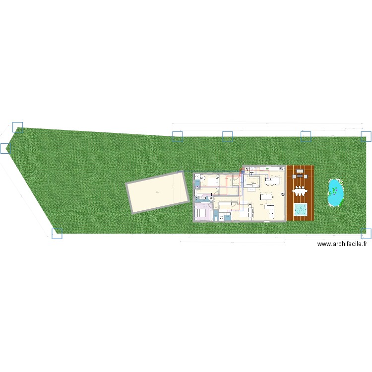 dernier plan plus meuble et cotations. Plan de 12 pièces et 180 m2