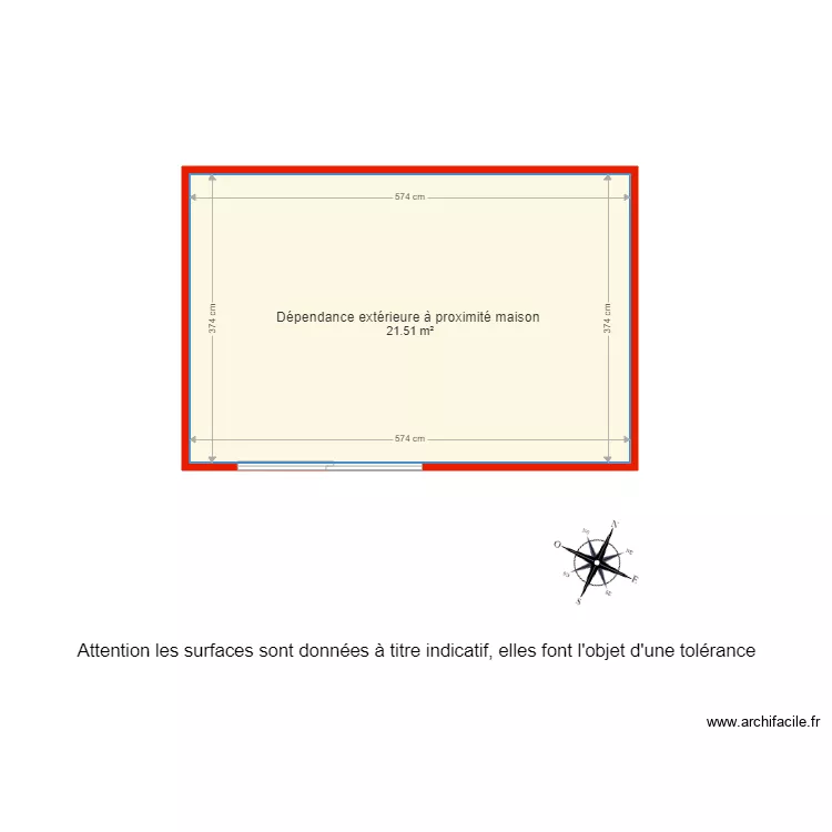 BI1731 DEPENDANCE PROCHE MAISON COTE. Plan de 