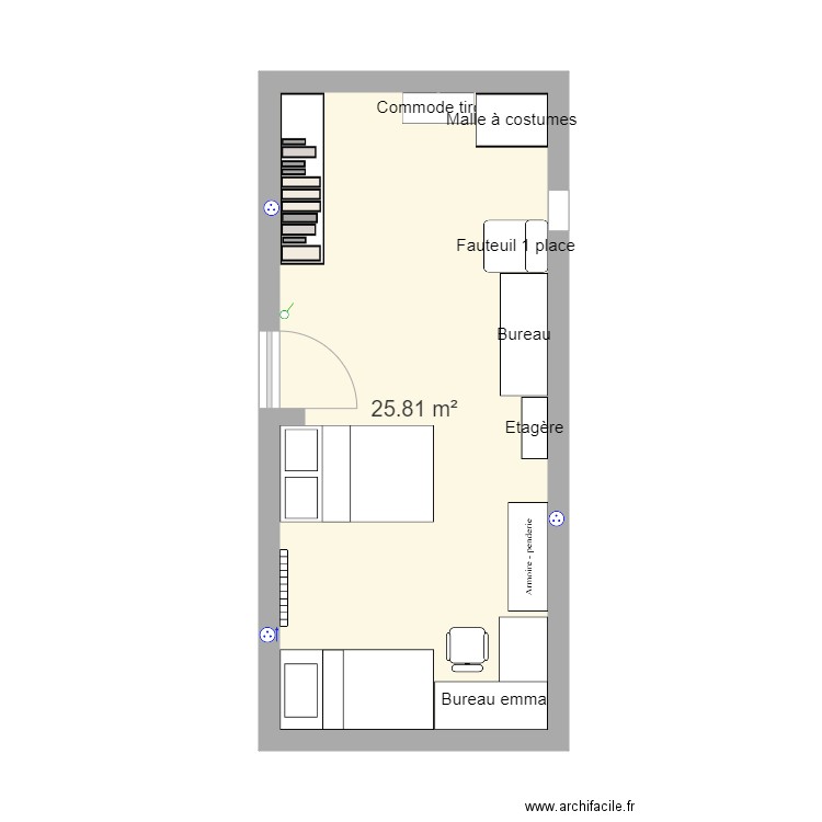 chambre. Plan de 0 pièce et 0 m2