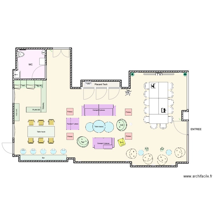 COMEETING conf 2. Plan de 3 pièces et 88 m2