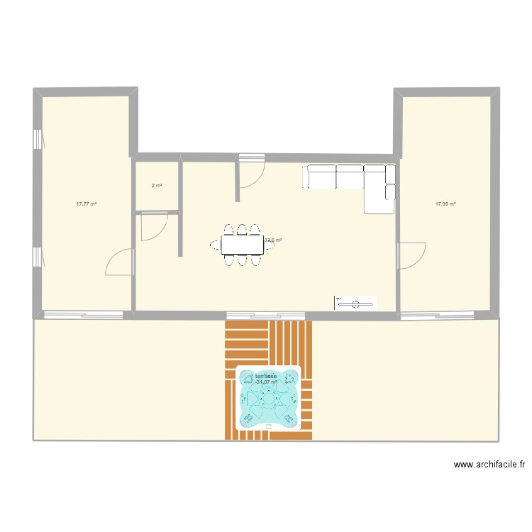 benegory. Plan de 5 pièces et 124 m2