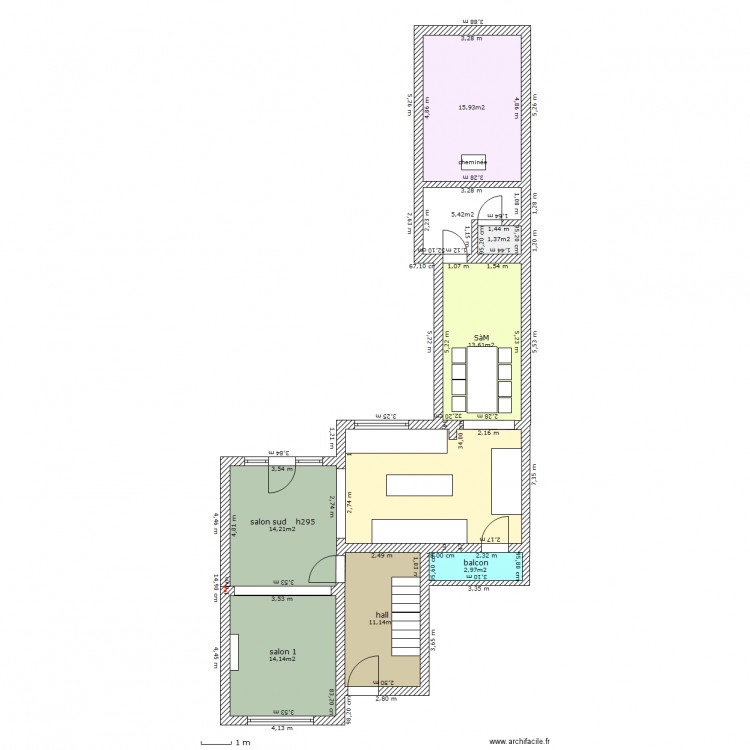 rez - cuisine usa vers jardin. Plan de 0 pièce et 0 m2