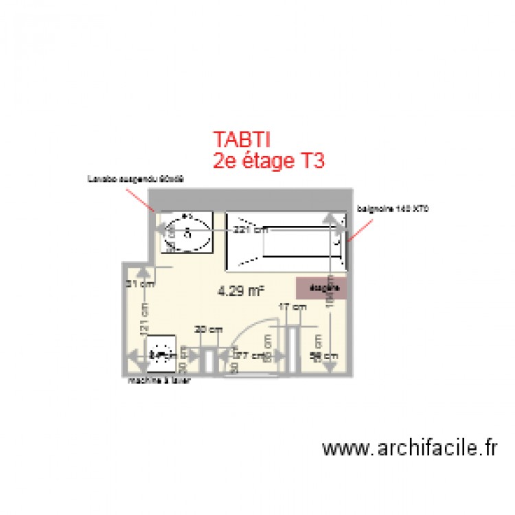 tabti sdb. Plan de 0 pièce et 0 m2