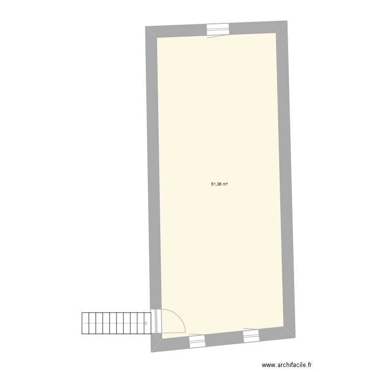 FENIOUX GRENIER. Plan de 1 pièce et 51 m2