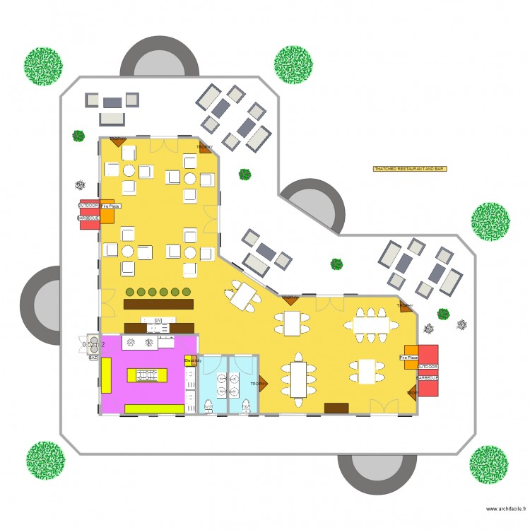 Thatched Restaurant and Bar. Plan de 0 pièce et 0 m2