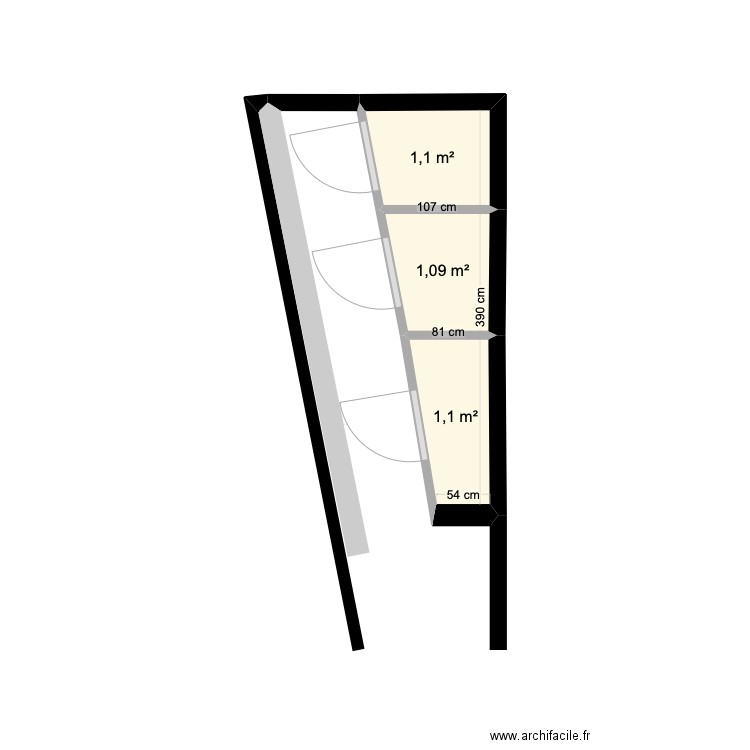 Caves - Bagagerie 2. Plan de 3 pièces et 3 m2