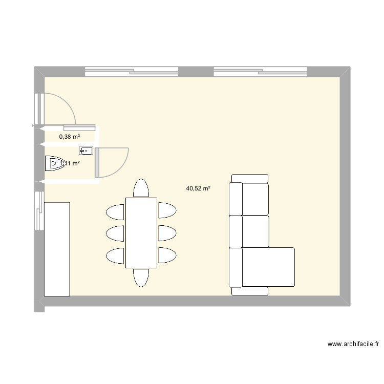 Projet maison salin. Plan de 3 pièces et 42 m2