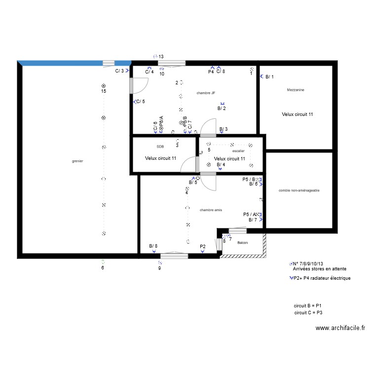 1er étage électricité. Plan de 0 pièce et 0 m2