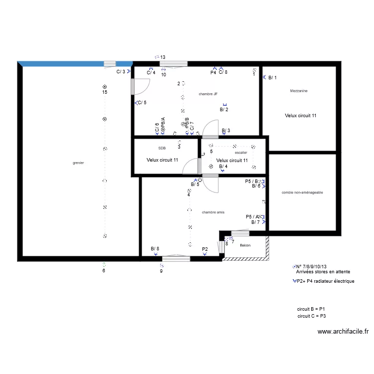 1er étage électricité. Plan de 1er étage électricité. Plan de