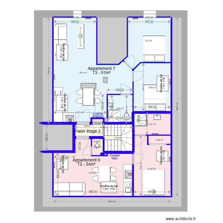 Pasteur Cloison Etage 3. Plan de 0 pièce et 0 m2