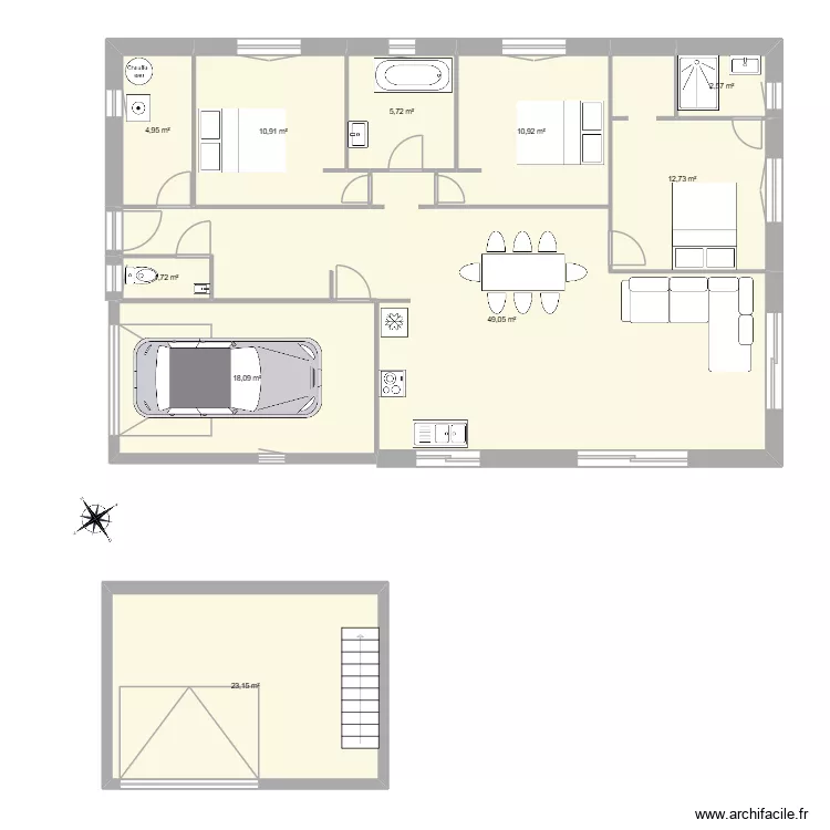maison calou381. Plan de 10 pièces et 140 m²