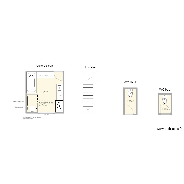 Rousset projet SDB. Plan de 0 pièce et 0 m2