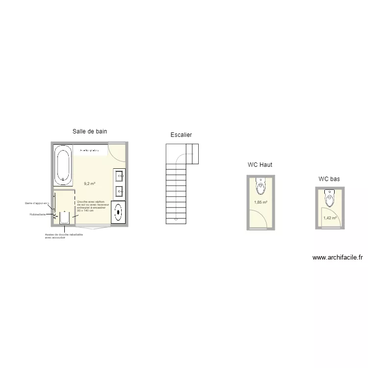Rousset projet SDB. Plan de Rousset projet SDB. Plan de