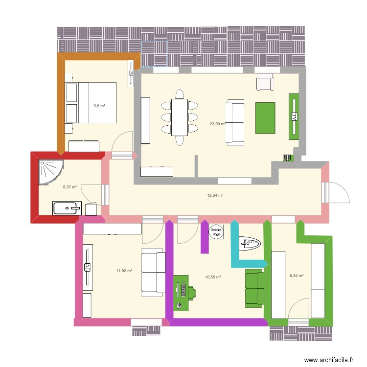 appart. Plan de 0 pièce et 0 m2