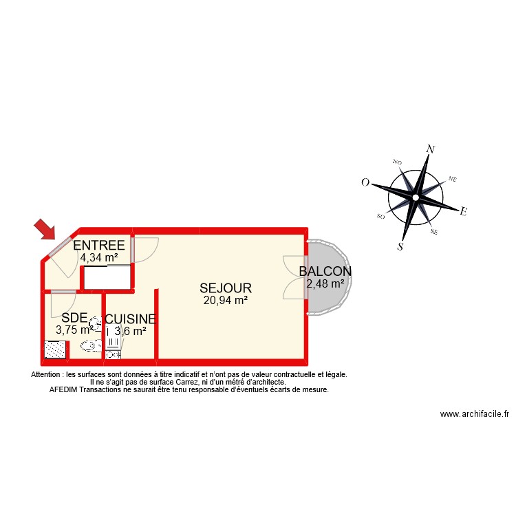 BI10414 . Plan de 7 pièces et 35 m2