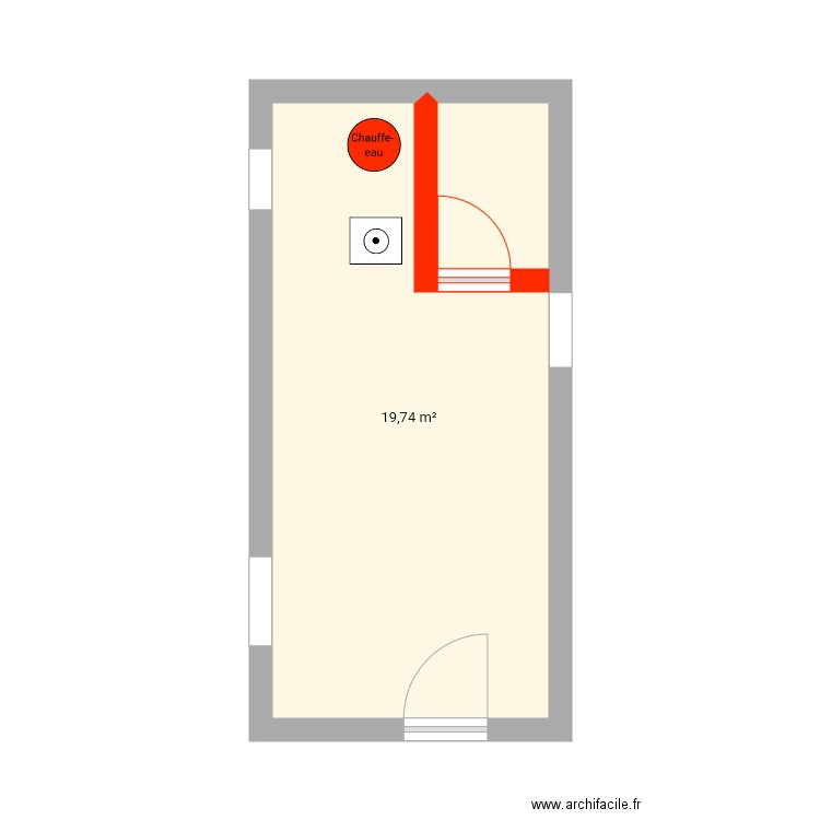 Buanderie. Plan de 1 pièce et 20 m2