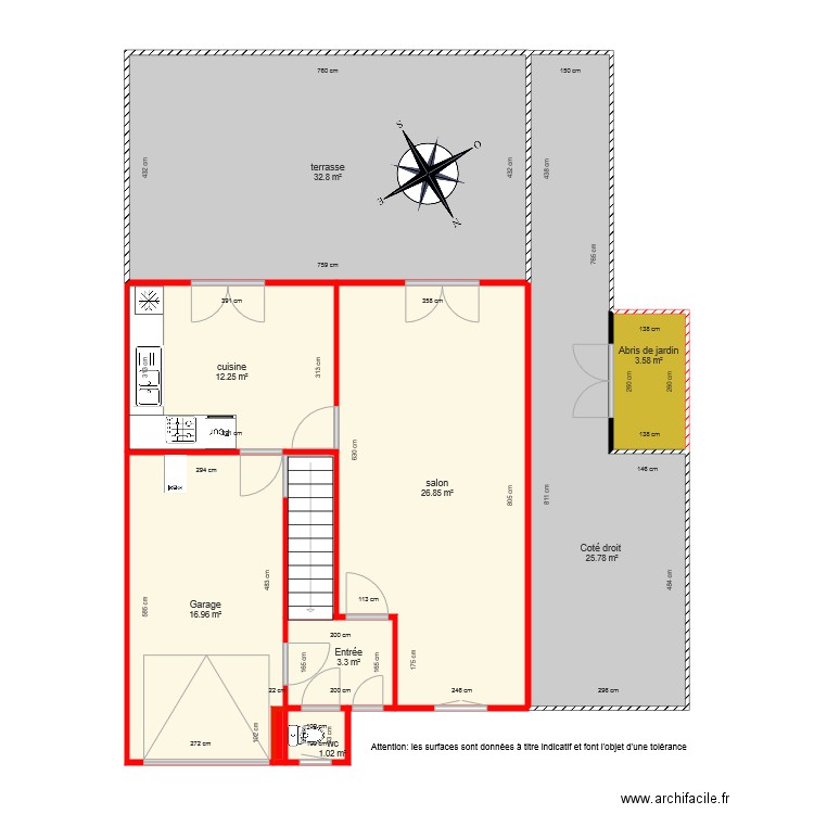 BI 3265 RDC coté. Plan de 0 pièce et 0 m2