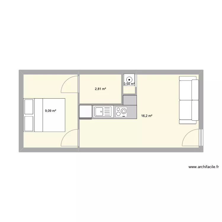 Appart Juliette. Plan de 4 et 29 m² Appart Juliette. Plan de 4 et 29 m²