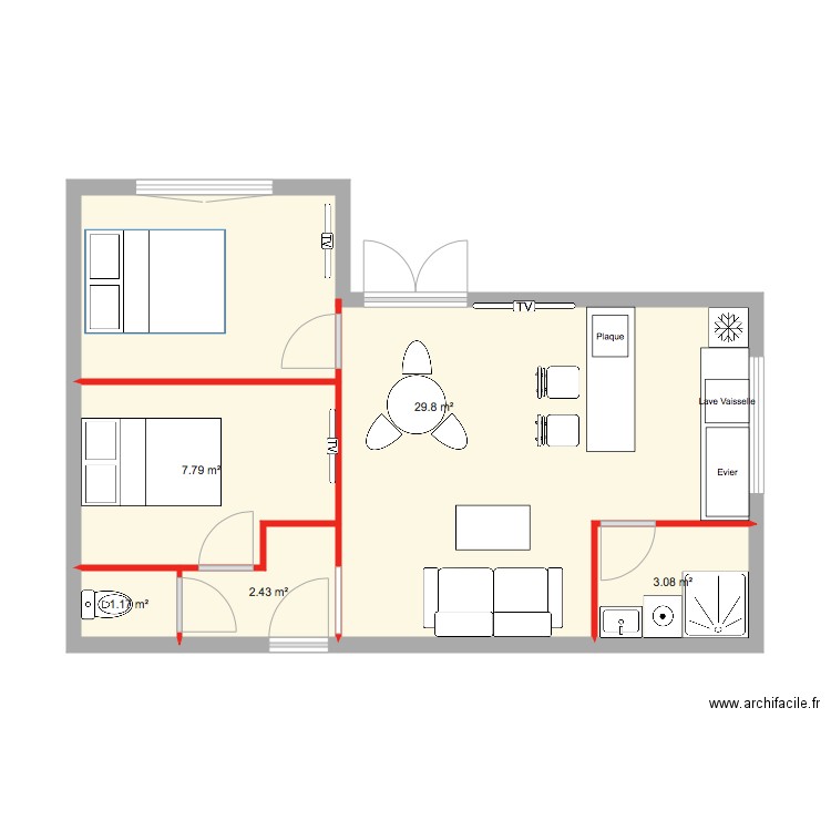 Projet 1 . Plan de 0 pièce et 0 m2