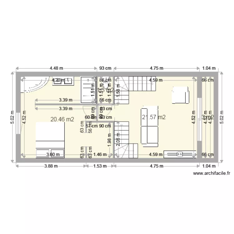  58 BEAUVAL 1er etage bis. Plan de 