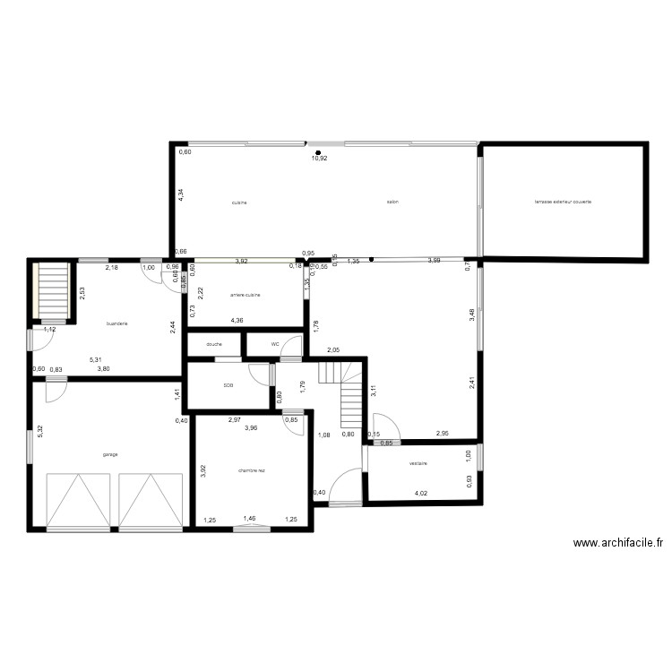 cotations rez. Plan de 0 pièce et 0 m2