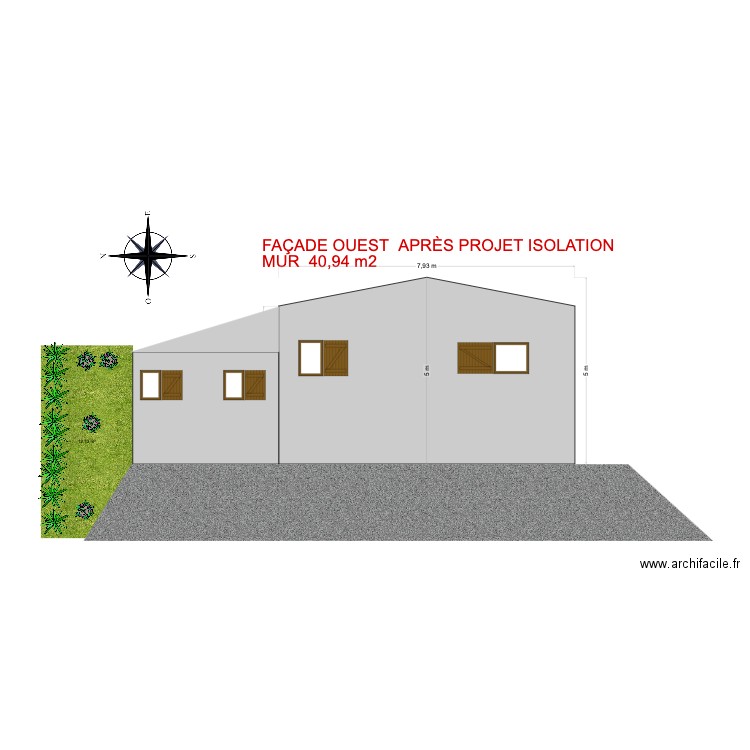 FRIQUET FAÇADE OUEST. Plan de 0 pièce et 0 m2