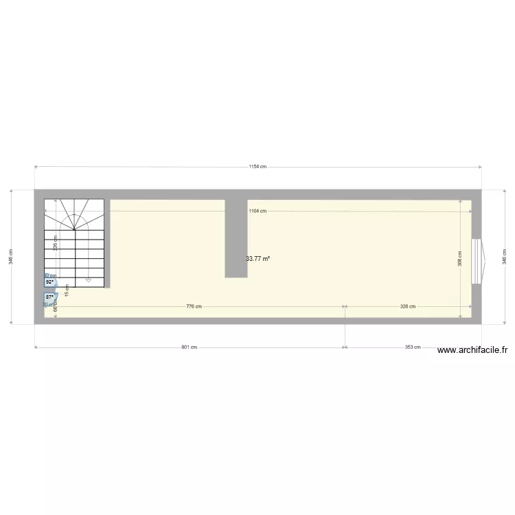 PLan etage demi amenag&eacute;. Plan de 