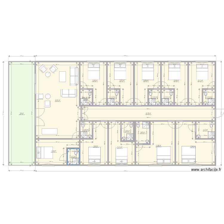 Hotel Duekue. Plan de 0 pièce et 0 m2